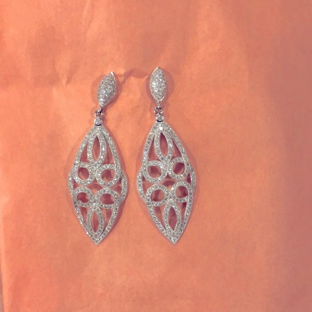 Costume jewelry earrings- 2 inch length